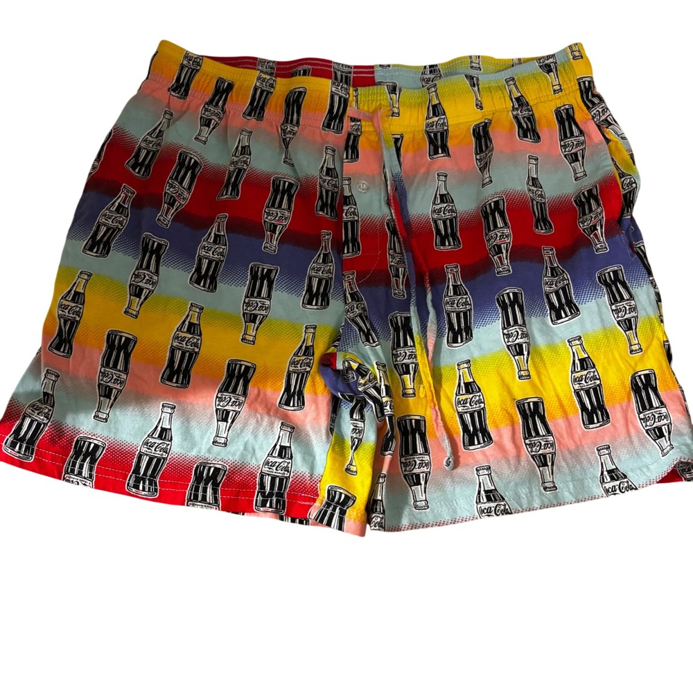 Coca Cola Shorts XL Pajama Lounge Glass Bottles Multi Color‎